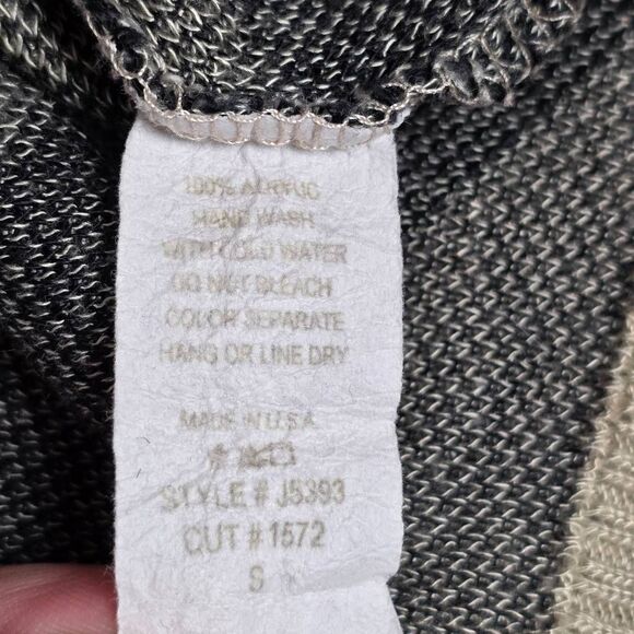 Charlotte Russe Chevron Cardigan S Black Beige Open Front - Picture 5 of 6